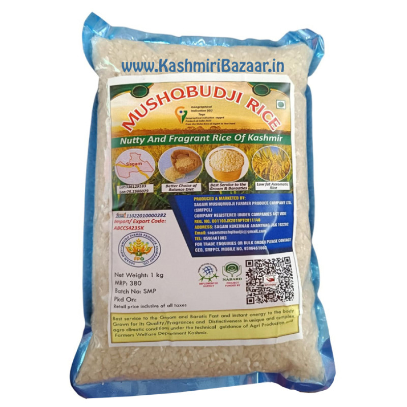 SMFPCL GI-Tagged Premium Kashmiri Aromatic Mushqbudji Rice