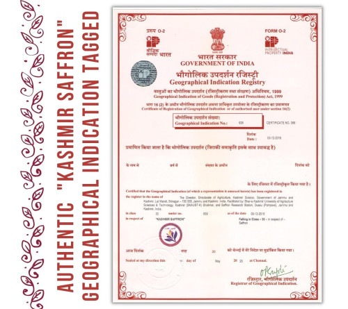 Original Kashmir Saffron | GI Tagged | ISO 3632 Certified A++ Grade Pure Mongra Kashmiri Saffron