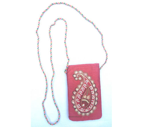 Kashmir Art Embroidered Mobile Pouch Sling