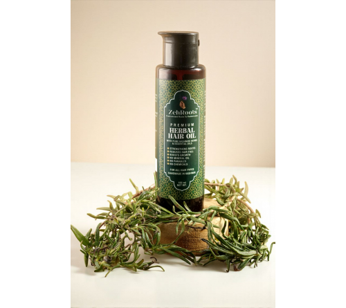 ZehRoots Premium Herbal Hair Oil 100ml | 100% Natural Handcrafted in Kashmir | No Mineral Oils, No Parabens | Strengthens Roots, Reduces Hair Fall & Promotes Growth