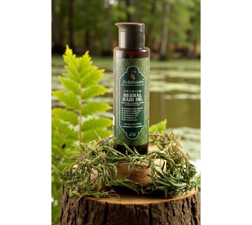 ZehRoots Premium Herbal Hair Oil 100ml | 100% Natural Handcrafted in Kashmir | No Mineral Oils, No Parabens | Strengthens Roots, Reduces Hair Fall & Promotes Growth